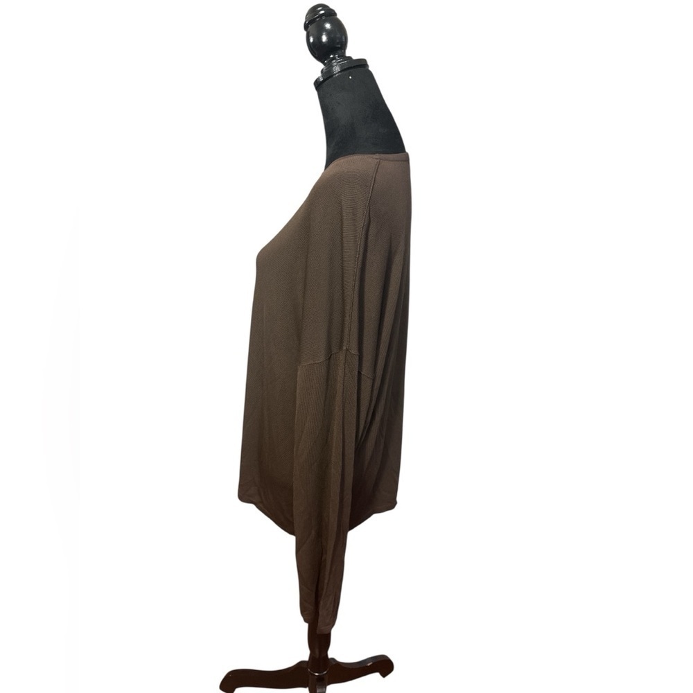 Shamask Brown Oversized Top Size Small Rayon Minimalist Quiet Luxury USA Made - Picture 3 of 9